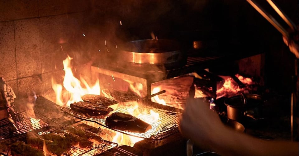 Agnes restaurant cooking using their smoking techniques