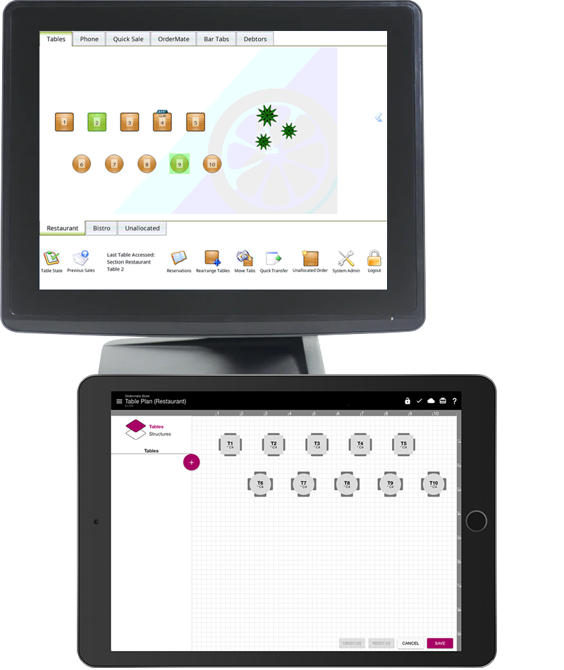 OrderMate and Now Book It Table floorplans