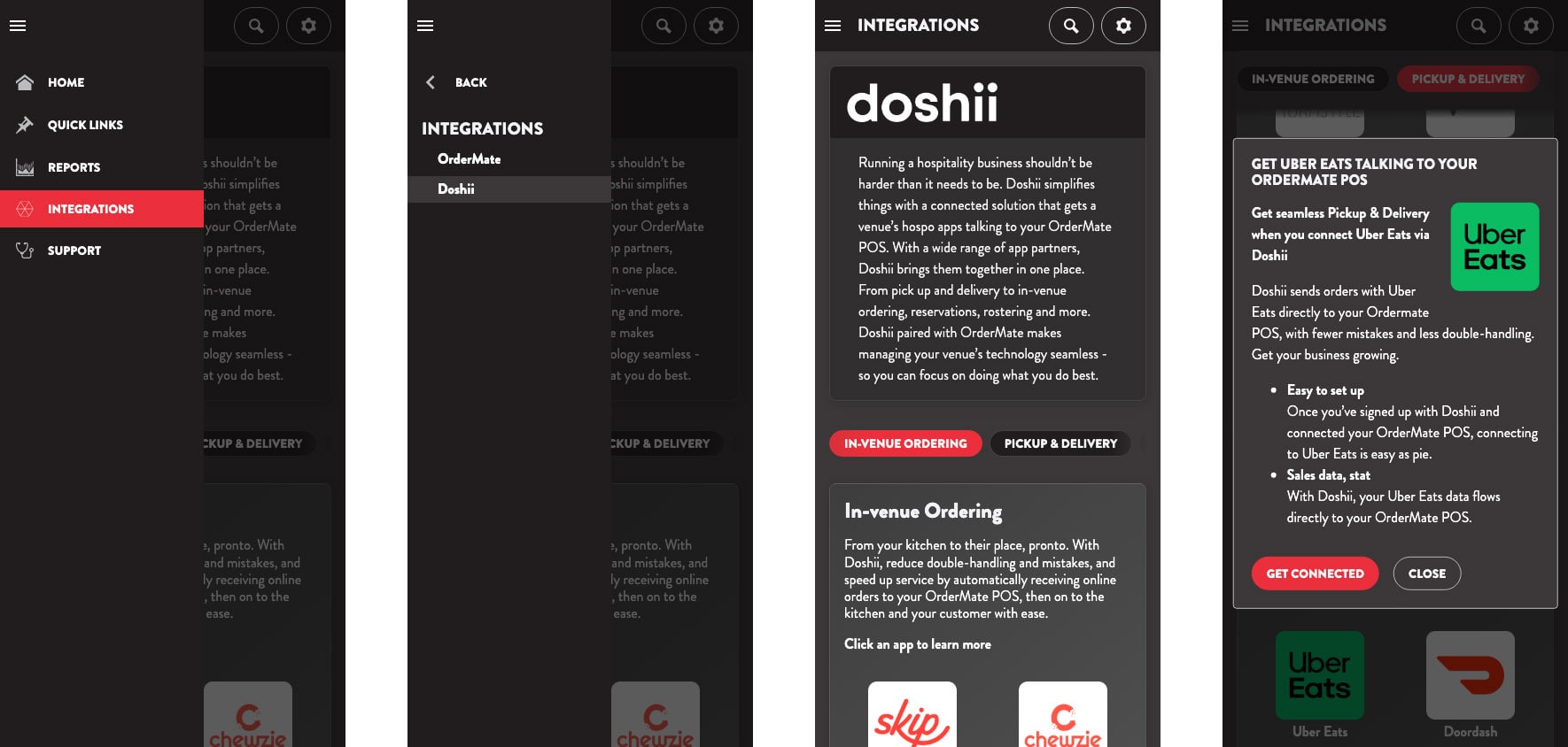 The Doshii embedded marketplace in OrderMate portal | ordermate