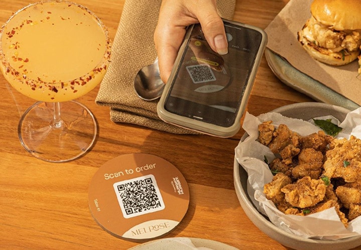 At-table ordering using a QR code and HungryHungry