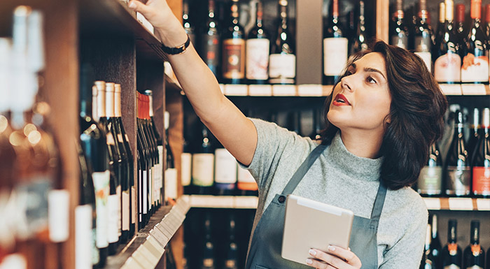 Manager counting and recording stock