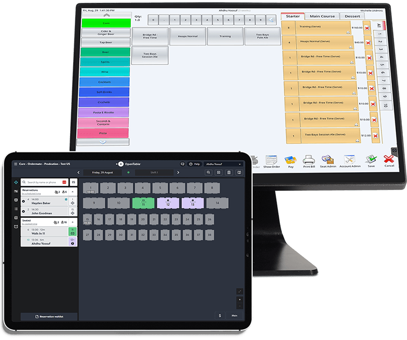 Ordermate and OpenTable devices