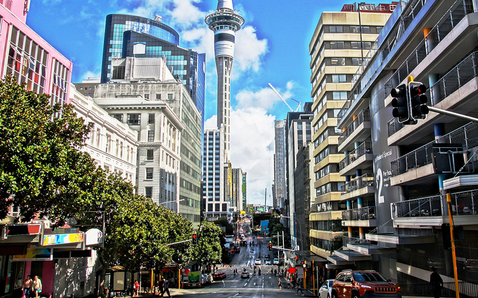Auckland busy city streets