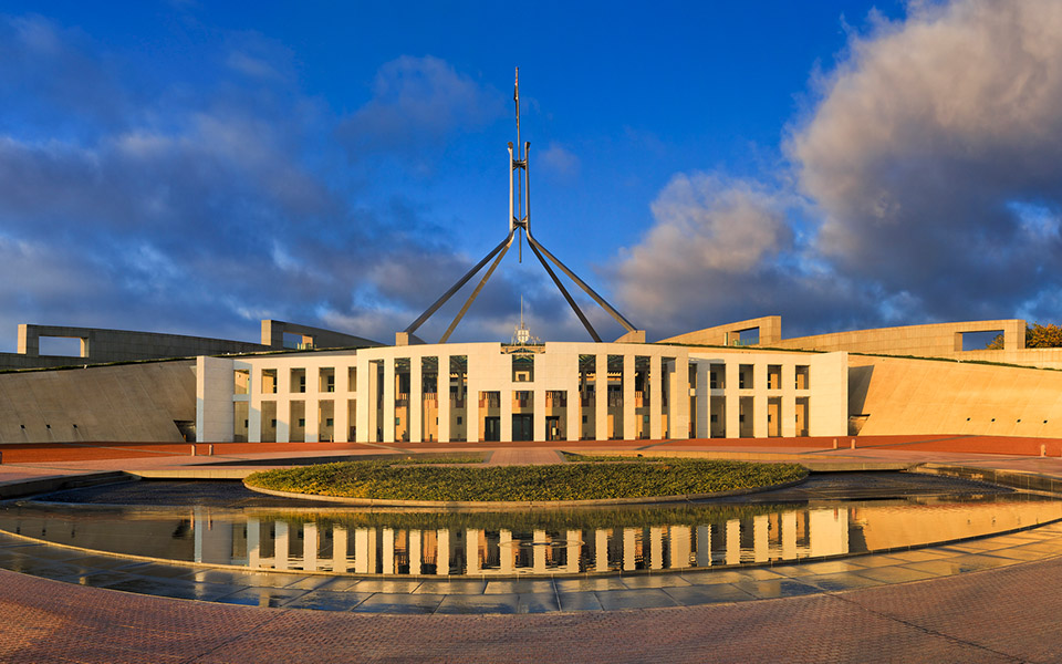 Parliament house in Canberra