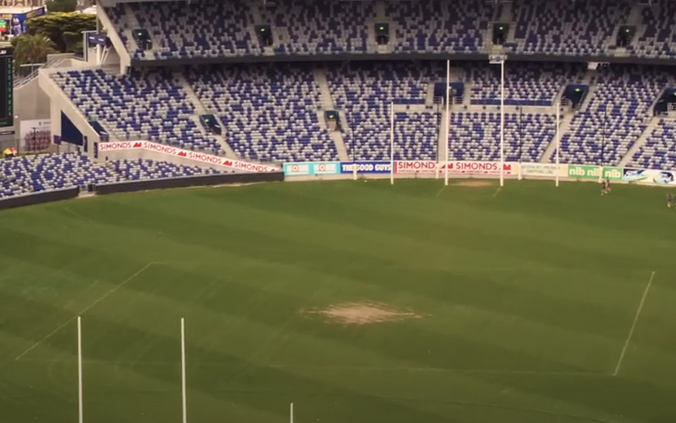 Aerial photo of GMHBA stadium